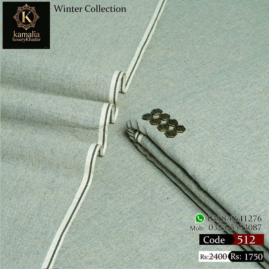 Kamalia Luxury Khaddar Handmade – Light Silver