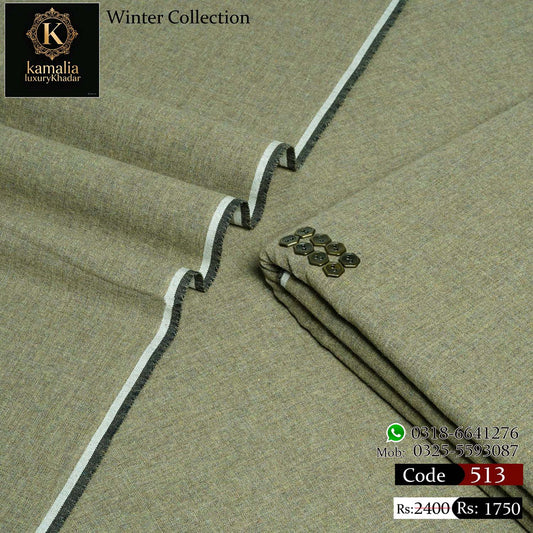 Kamalia Luxury Khaddar Handmade – Dark Beige
