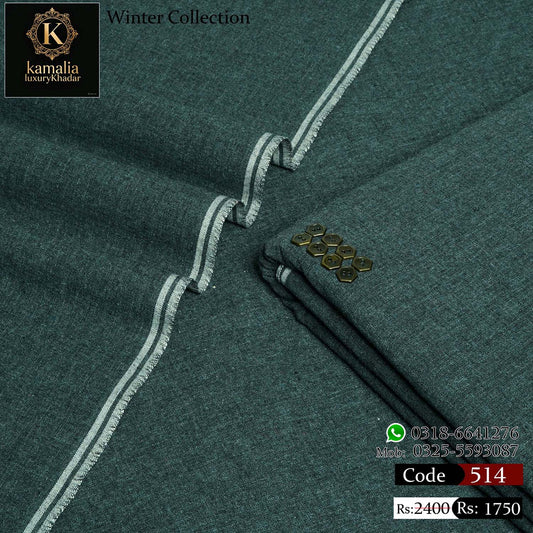 Kamalia Luxury Khaddar Handmade – Dark Green