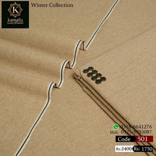 Kamalia Luxury Khaddar Handmade – Beige