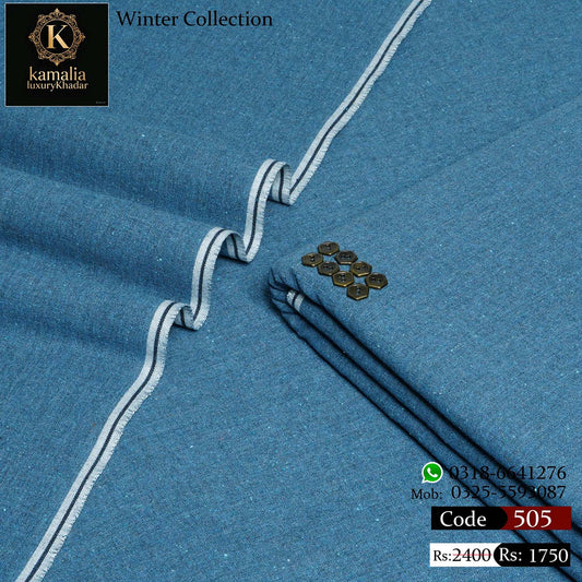 Kamalia Luxury Khaddar Handmade – Denim Blue